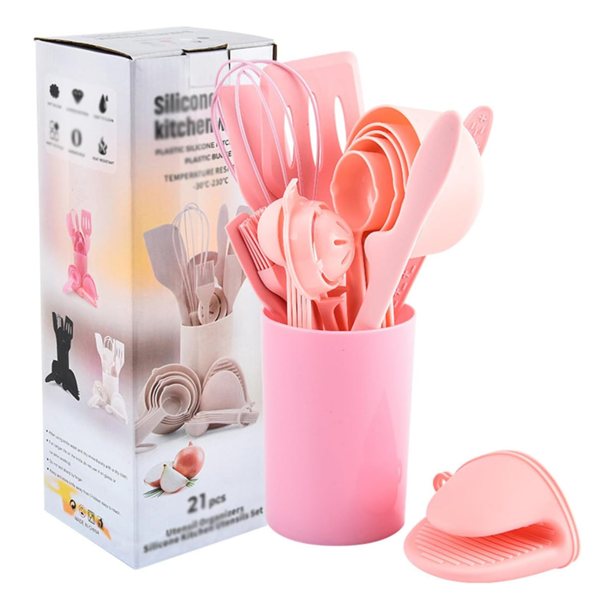 Juego utensilios cocina silicona 21pcs